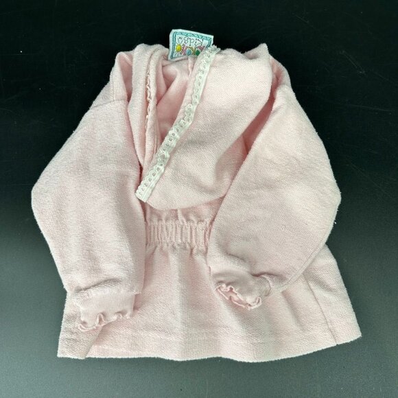VTG KoKom Kids Pink Jacket Size 18 Month Flower Buttons Hooded - Picture 10 of 10